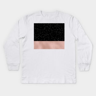 Rose gold starry night II Kids Long Sleeve T-Shirt